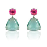 Silver Aqua Earrings - penelope-it.com